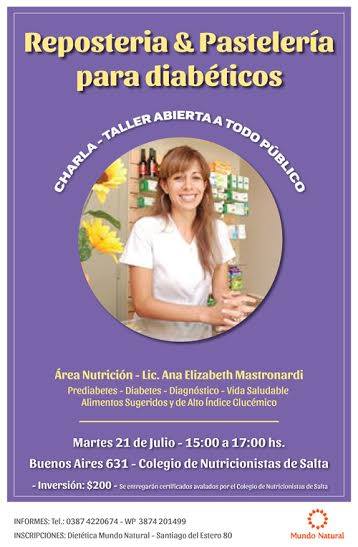 Importante clase de repostería para diabeticos