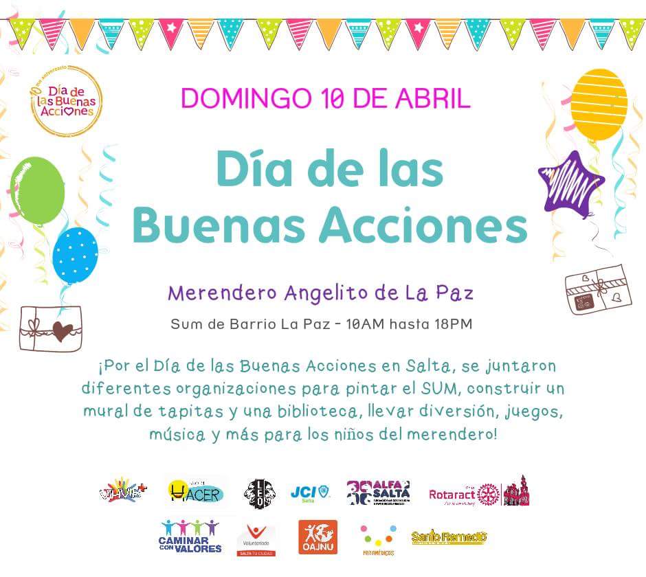 Organizaciones Sociales de Salta se suman al “Día de las Buenas Acciones”