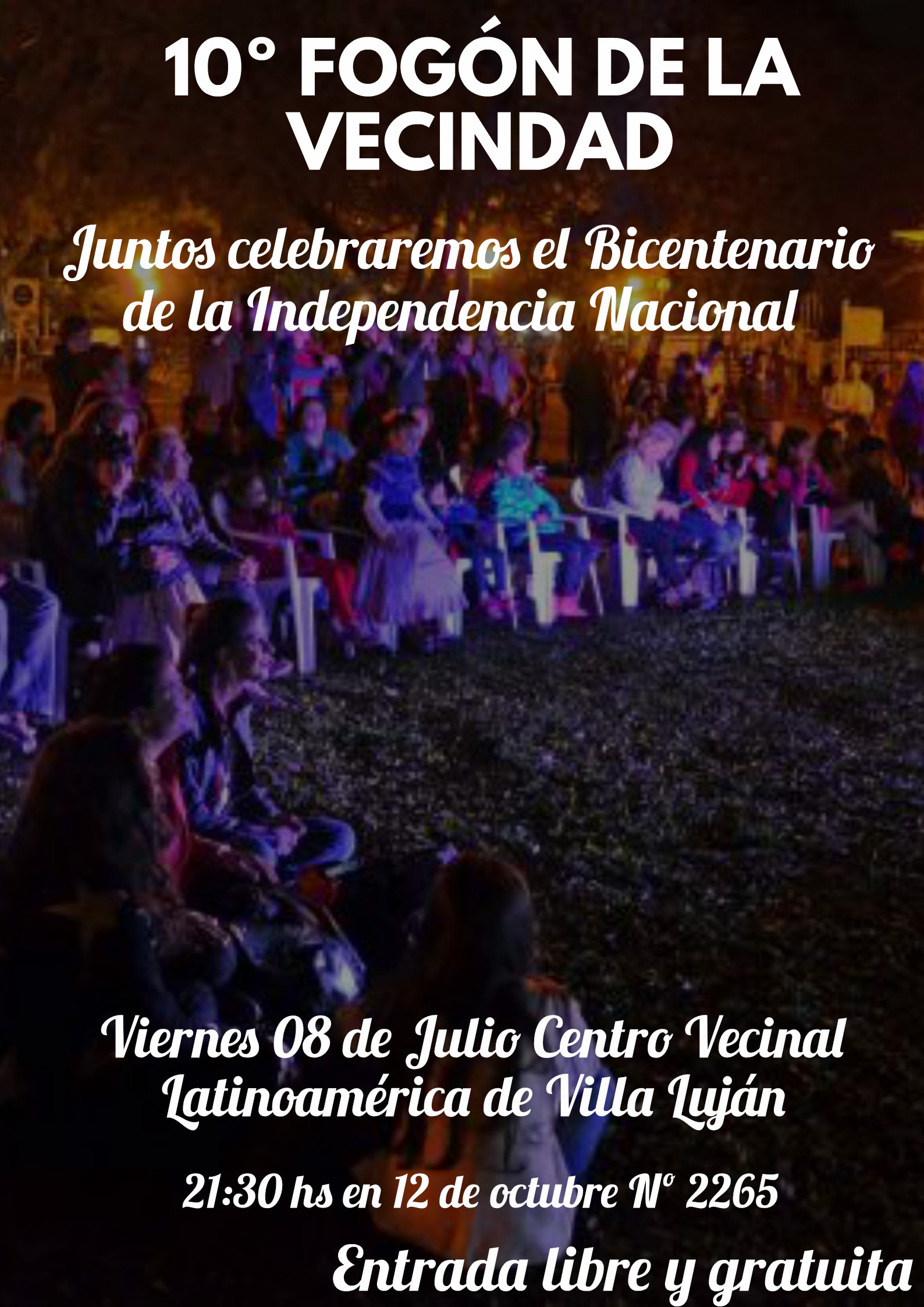 Nueva edición del Fogón de la Vecindad en villa Luján