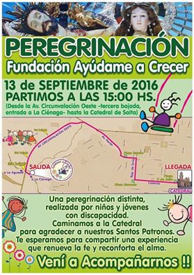 #MilagroenSalta  Fundación Ayúdame a Crecer realizará la peregrinación