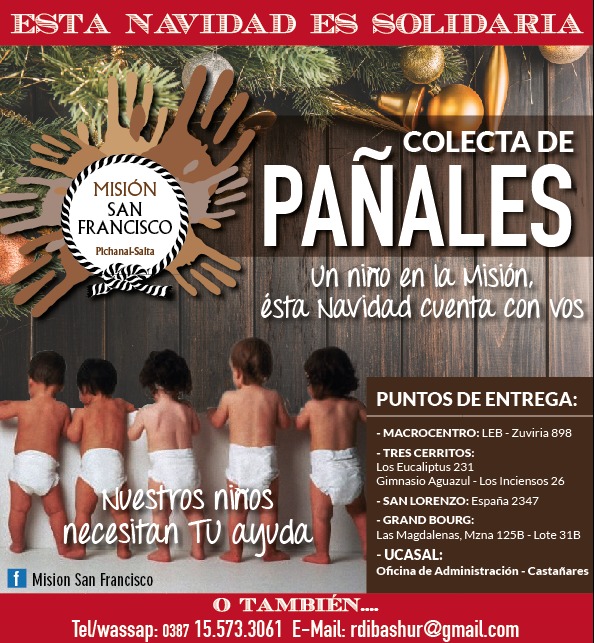 Campaña Solidaria: Pañales para los niños de la Misión San Francisco