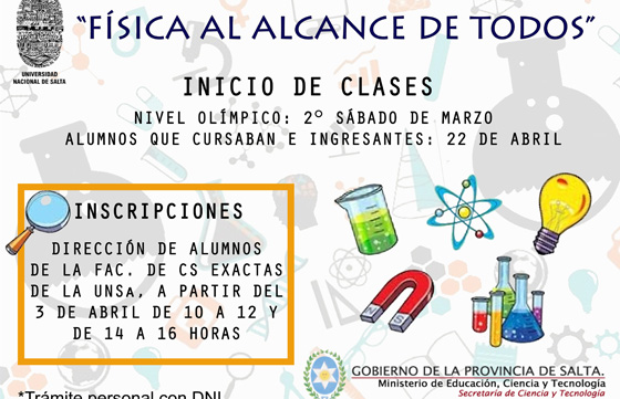 Están abiertas las inscripciones para el taller Física al alcance de Todos
