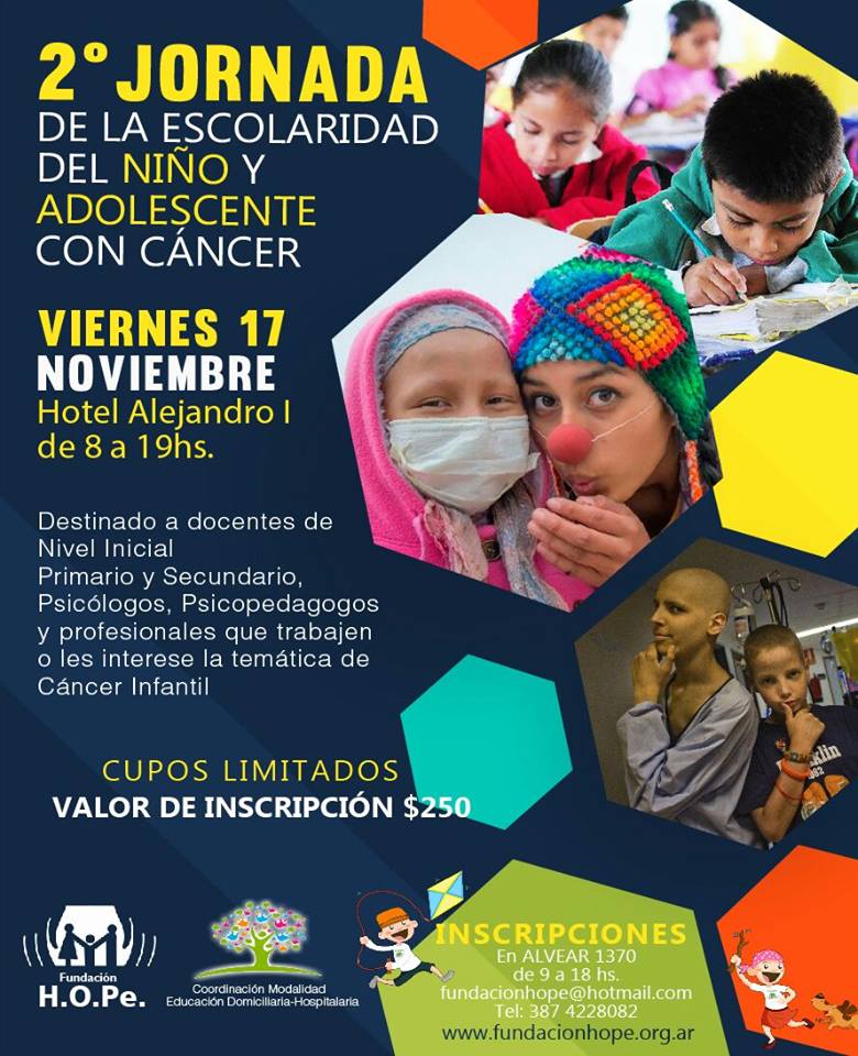 Fundación HOPe realizará la “2° Jornada de Escolaridad del niño con cáncer”