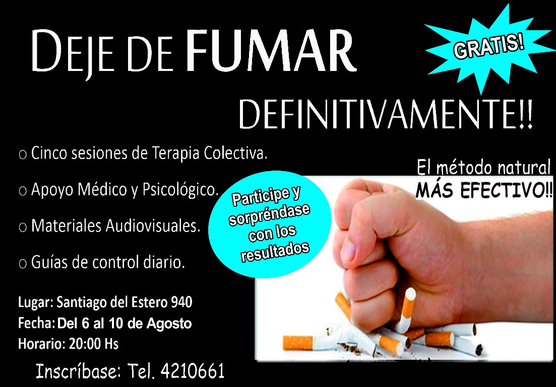 Brindarán gratis un plan para dejar de fumar en 5 días