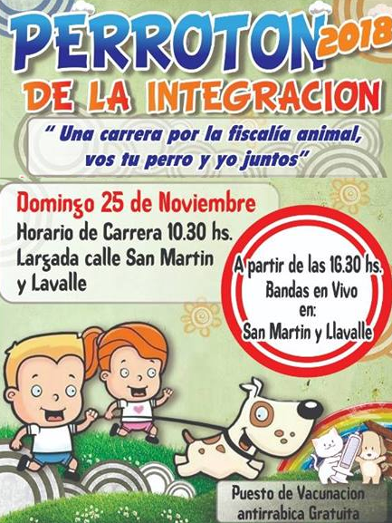 El domingo 25 de noviembre se realiza el nuevo “Perrotón de la Integración 2018”