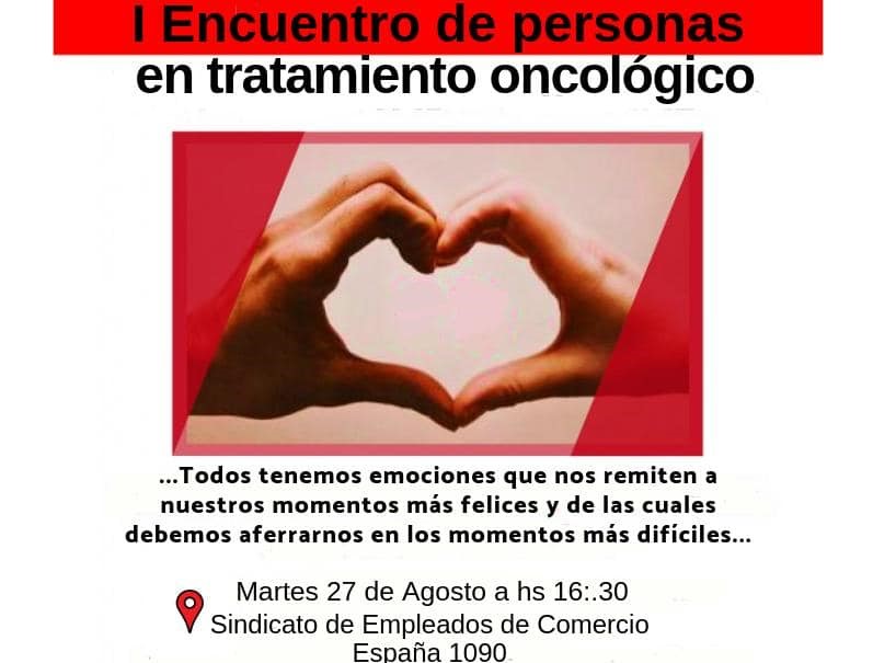 Se realizará el 1º Encuentro de personas en tratamiento oncológico