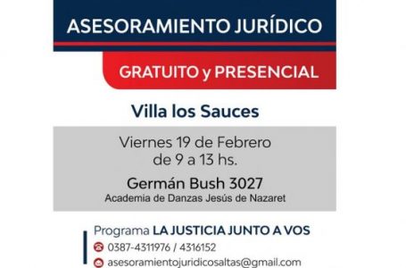 Vecinos de villa Los Sauces recibirán asesoramiento jurídico gratuito