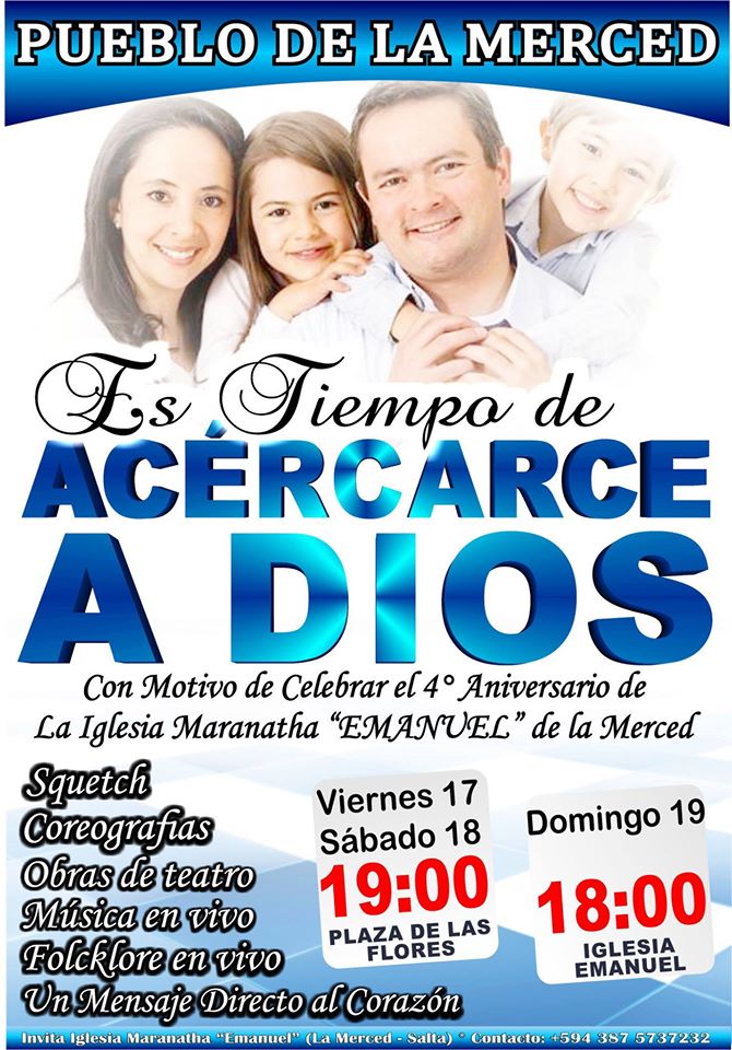 Nuevo aniversario de la Iglesia Maranatha Emanuel de La Merced