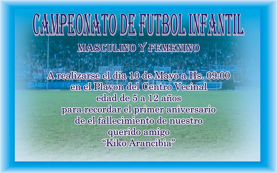 Campeonato de Fútbol Infantil en Bº 13 de Abril
