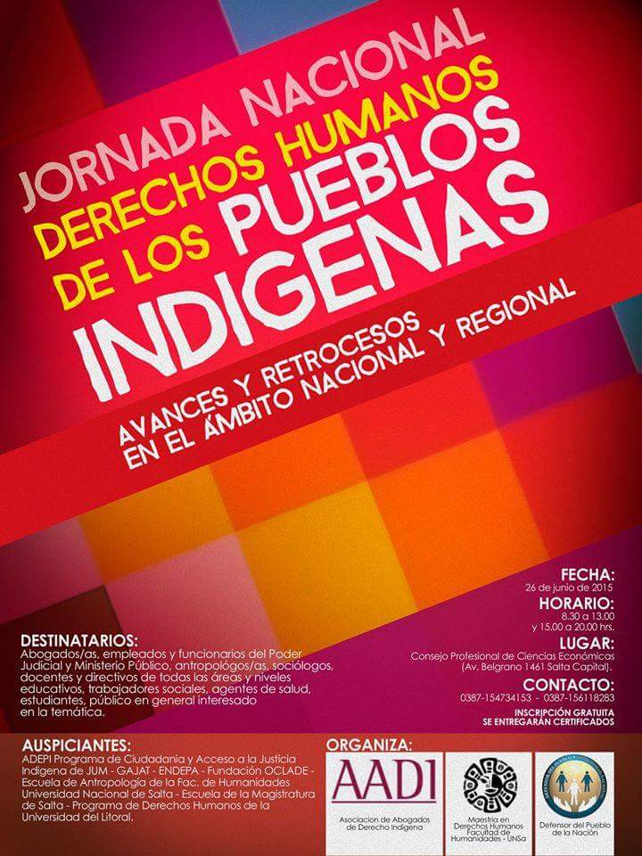 Salta tendrá la jornada por los Derechos Humanos de los Pueblos Indigenas