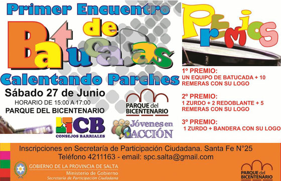 Con buen ritmo, hoy concurso de batucadas en Parque del Bicentenario