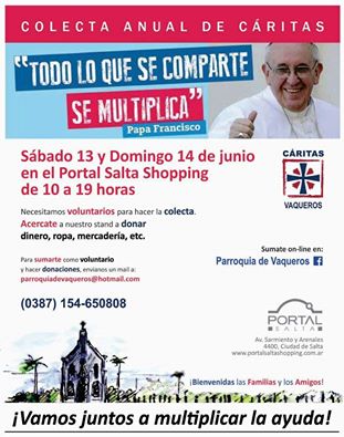 Colecta de Cáritas 2015 “Todo lo que se comparte, se multiplica”‏