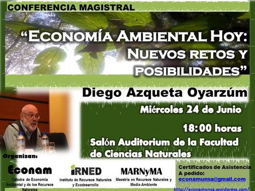 Conferencia Universitaria: ”Economía Ambiental Hoy: Nuevos retos y posibilidades”