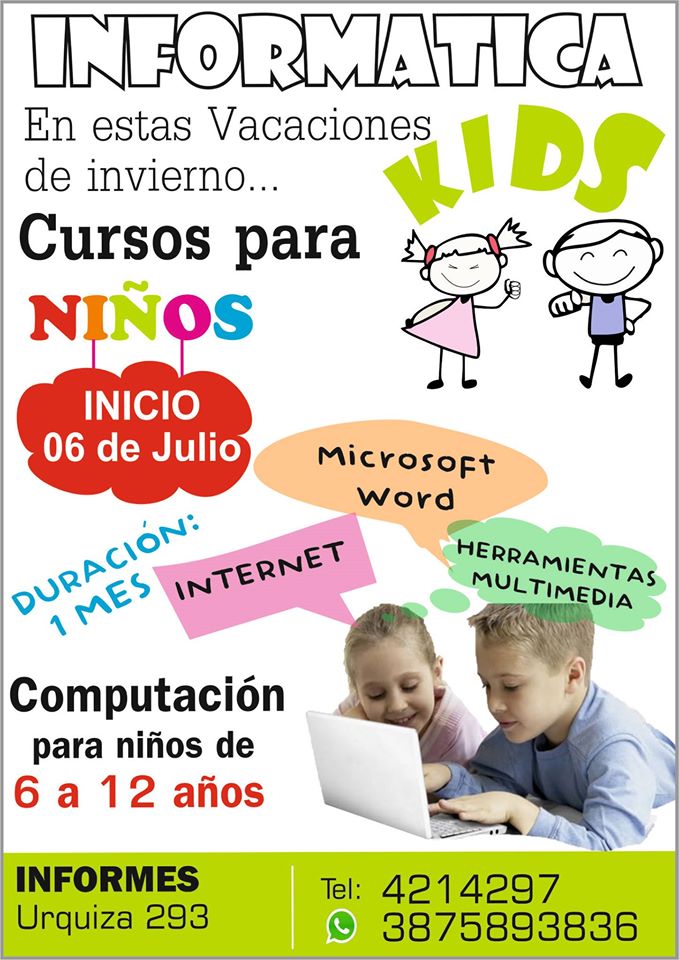 En vacaciones, curso de informática infantil