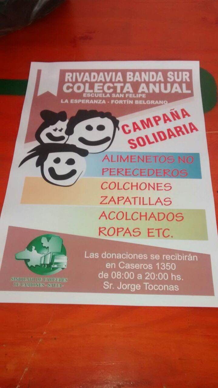 Sindicato de Camioneros en campaña solidaria