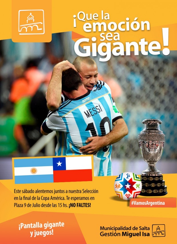 #VamosArgentina: vení y alentá a la Selección, en pantalla gigante, en la plaza 9 de Julio