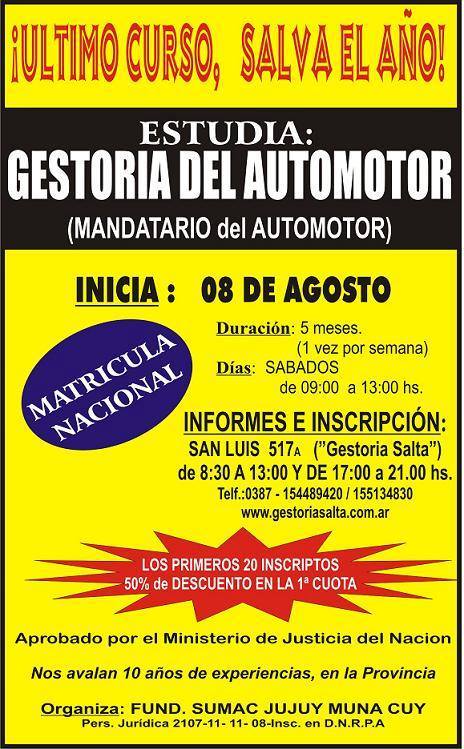 Curso de gestoria del automotor en solo 5 meses