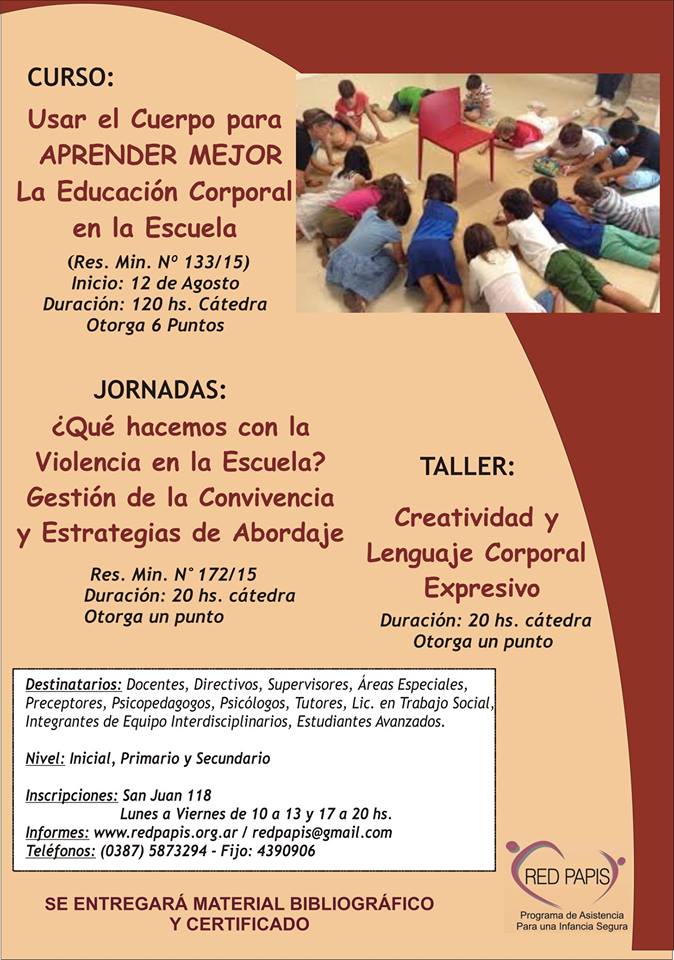 Curso con puntaje docente “La Educación Corporal en la Escuela”