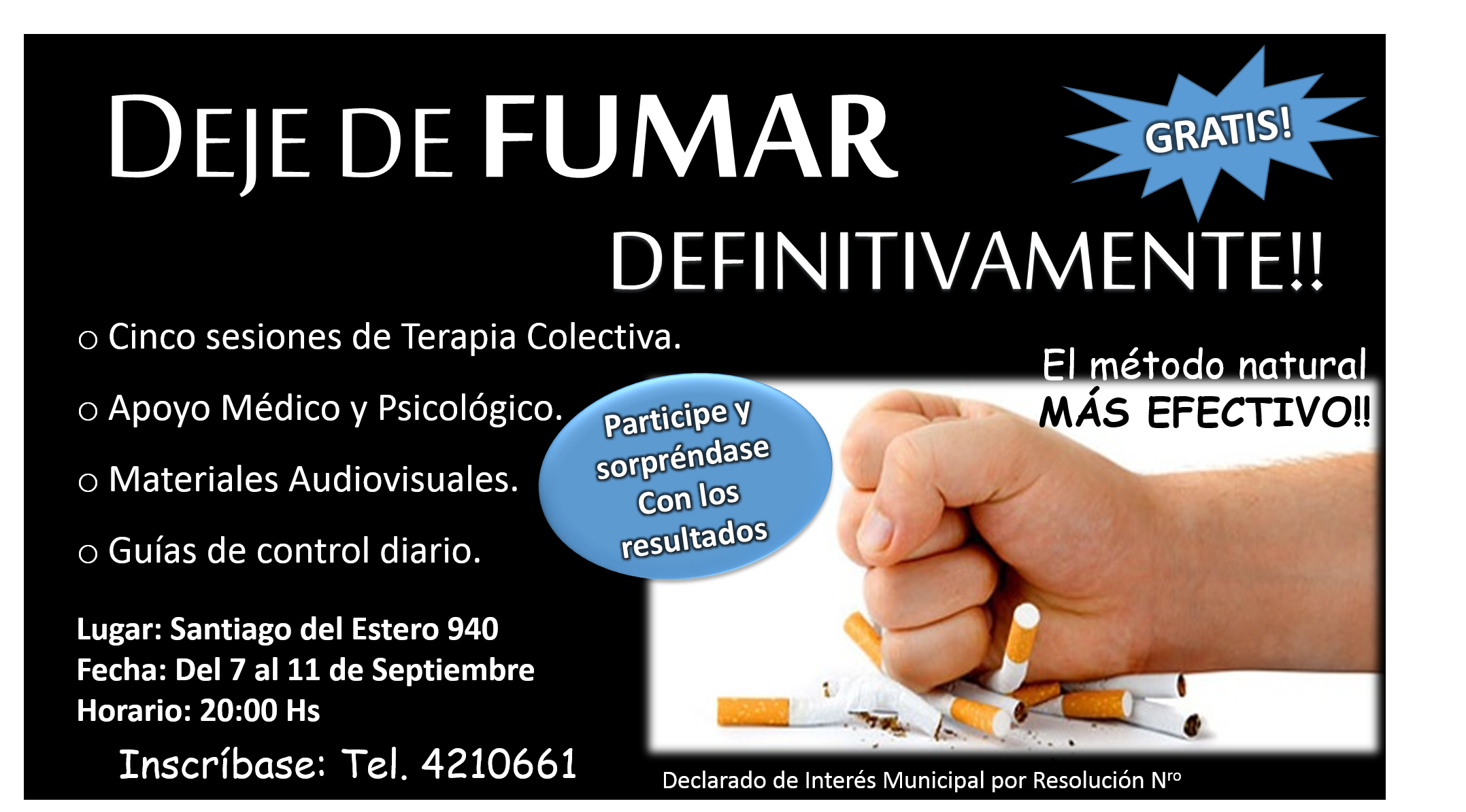 #Gratis: salteños podrán dejar de fumar con un plan de 5 dias