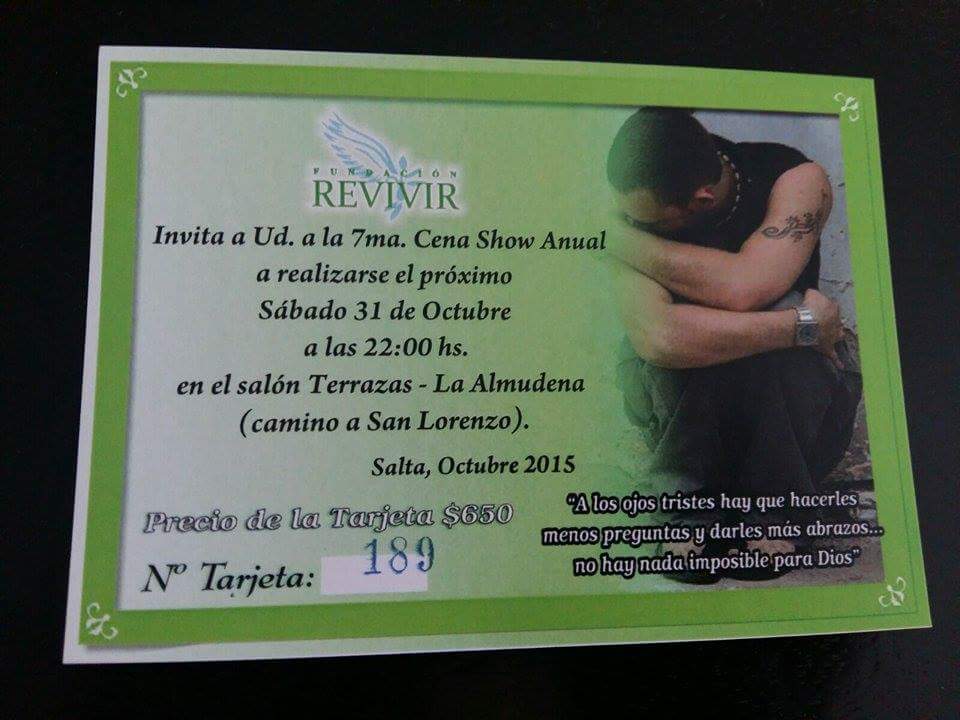 Se viene la 7º Cena Show a beneficio de la Fundación Revivir