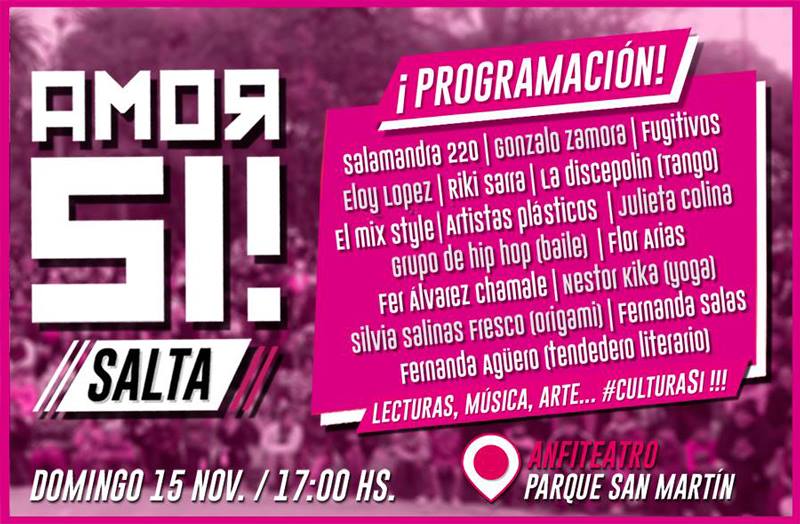 Los salteños disfrutarán de la jornada cultural: “Amor Si”