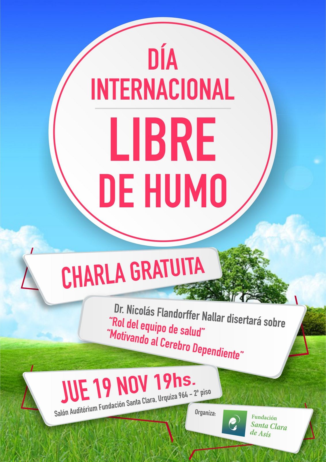 Actividades de la Fundación Santa Clara de Asis por el día internacional Libre de Humo”