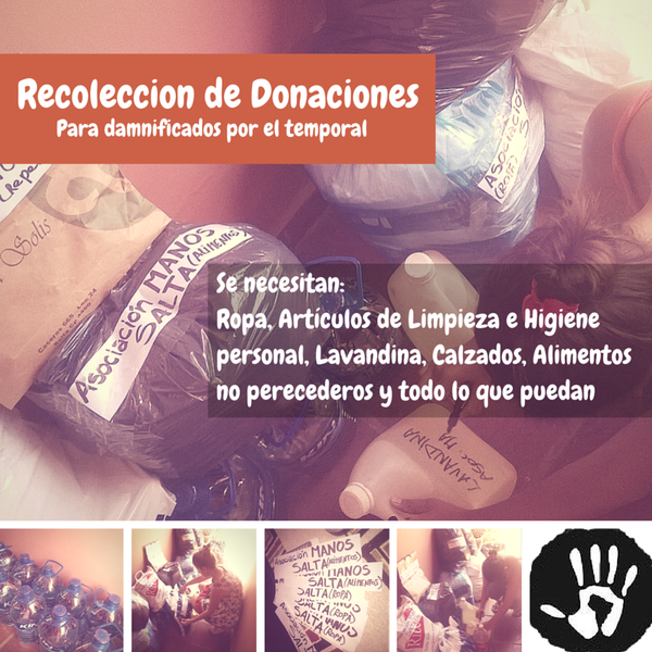 Asociación MANOS se une a la campaña por los inundados en el Litoral