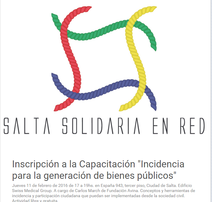 Capacitación gratuita sobre la “Incidencia para la generación de bienes públicos”