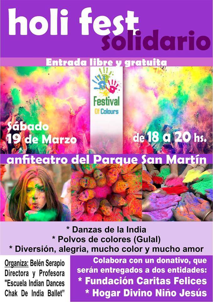 Holi Fest-Solidario en el Anfiteatro del Parque San Martín