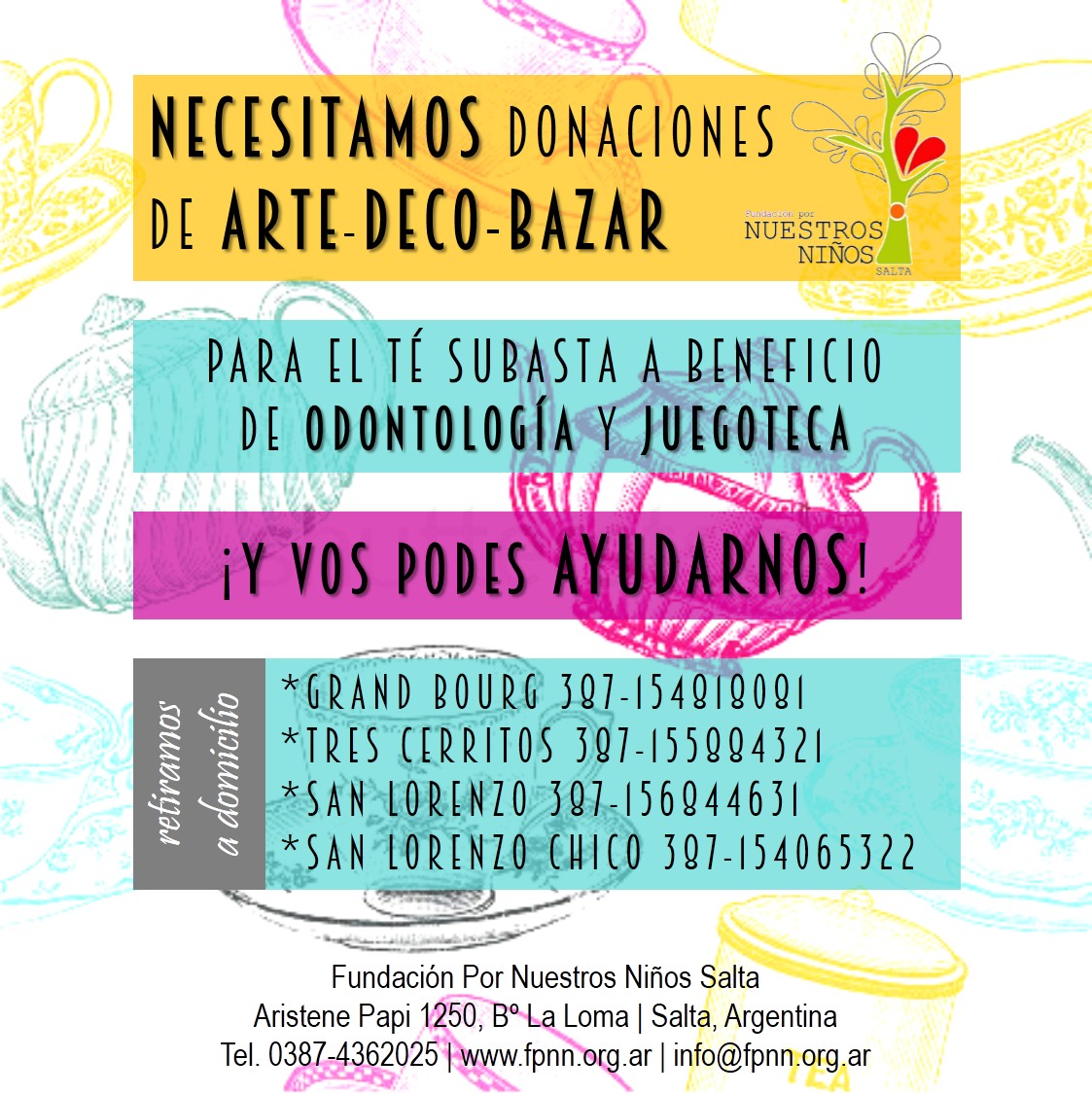 Fundación por nuestros niños organiza la II edición del té subasta ciega