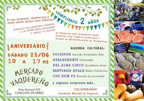 Se viene el 2º aniversario del Mercado Vaquereño
