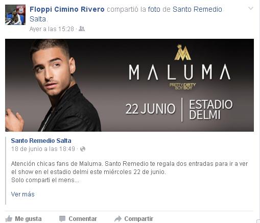 Maluma en Salta y Santo Remedio premió a una de sus fans