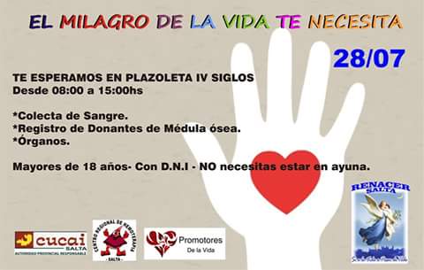 Nueva colecta de sangre y registro de donantes de órganos