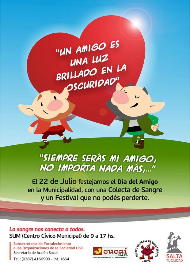 Colecta de sangre y variadas actividades para festejar el Día del Amigo