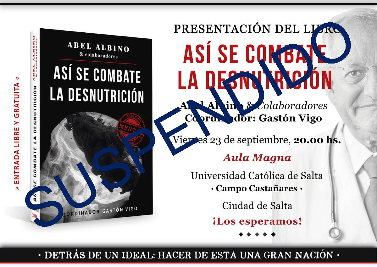 Suspenden la presentación del libro de Abel Albino en Salta