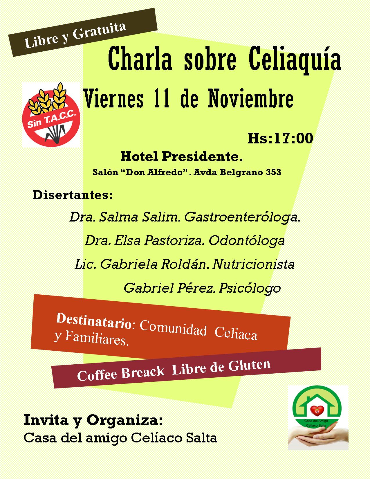 Profesionales de salud abordarán la problemática de la celiaquía desde distintas ópticas