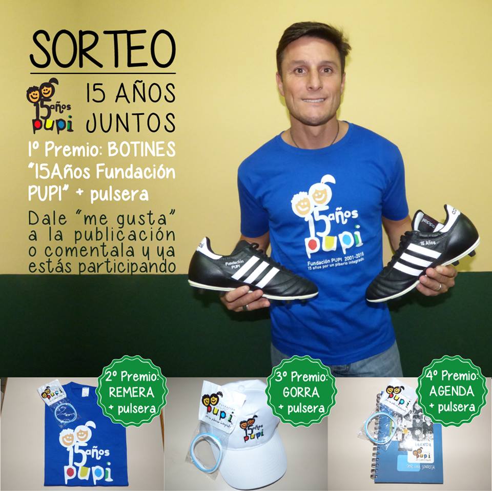 La Fundación Pupi  de Javier Zanetti cumple 15 años y lo festeja a lo grande