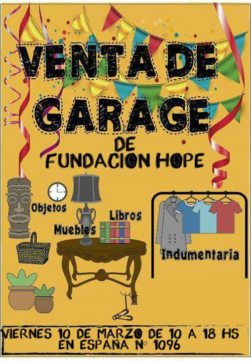Venta Garage realizada por Fundación HOPe