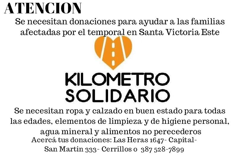 Se necesitan donaciones para ayudar a las familias afectadas por el temporal en Santa Victoria Este