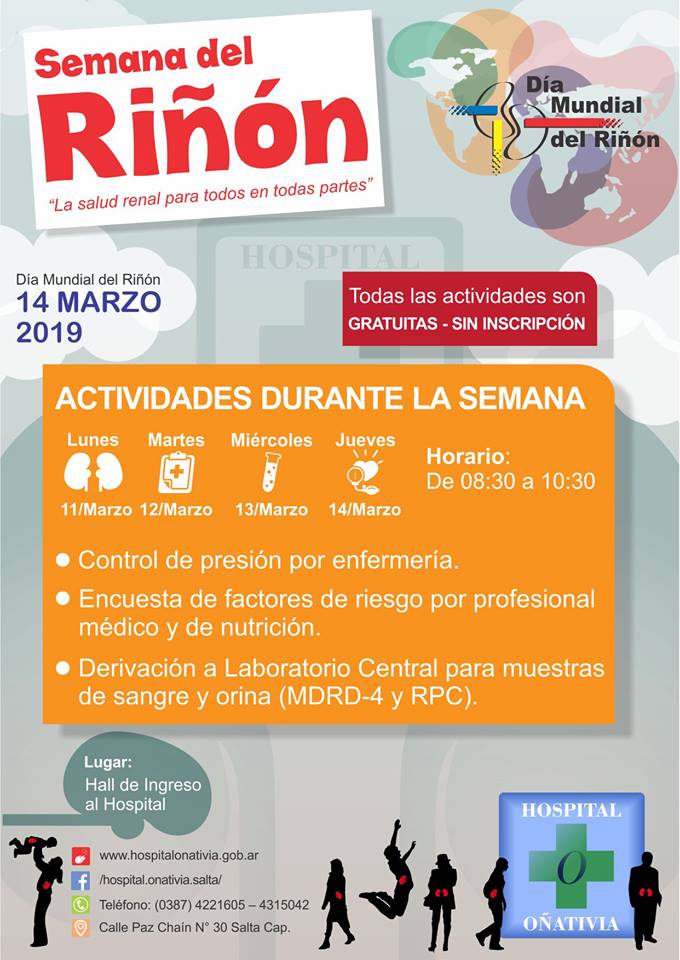 Múltiples actividades de concientización por el Día Mundial del riñon