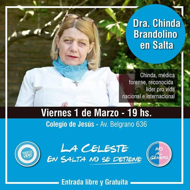 La reconocida Dra. Chinda Brandolino brindará una conferencia gratuita en Salta