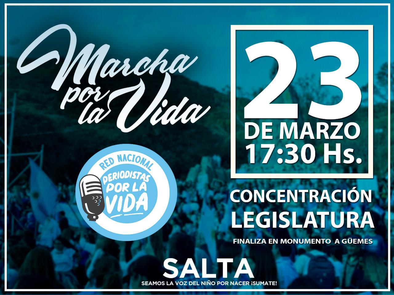 Periodistas de Salta convocan a la comunidad  a sumarse a la “Marcha por la Vida”