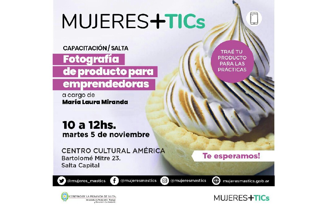 Capacitarán a mujeres sobre fotografía de productos como estrategia de ventas