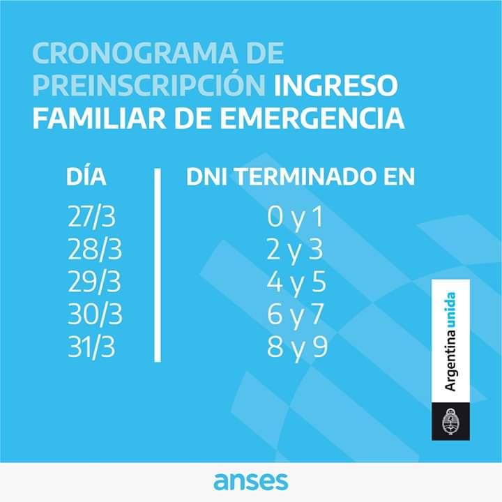 Comenzó la preinscripción para tramitar el Ingreso Familiar de Emergencia