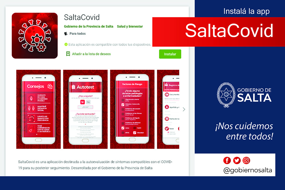 Se encuentra disponible la aplicación Salta Covid-19
