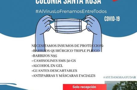 Campaña solidaria para ayudar a los profesionales del hospital de Colonia Santa Rosa