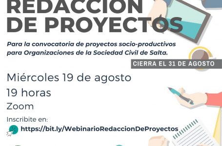 En forma gratuita capacitarán en redacción de proyectos socio-productivos