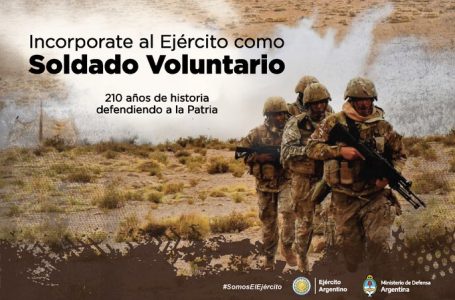 Se encuentran abiertas las inscripciones para ser Soldado Voluntario del Ejercito Argentino