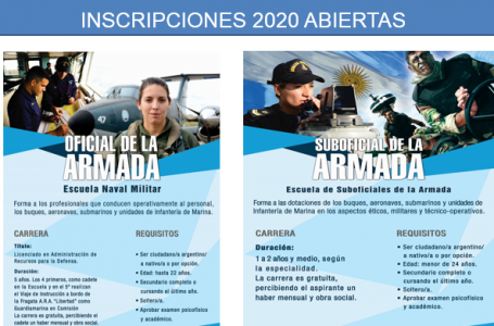 Están abiertas las inscripciones para el ingreso a la Armada Argentina