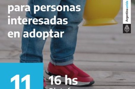 El jueves 11 se realizará una charla informativa virtual para interesados en adopción